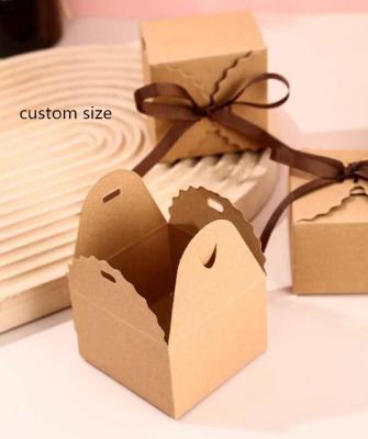 China ribbon closure kraft flat pack gift box for sale