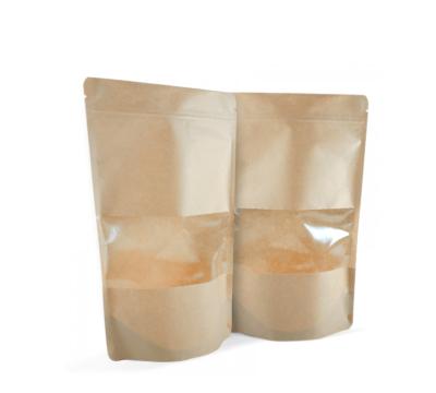 China custom PE coated coffee packaging bags with window for sale