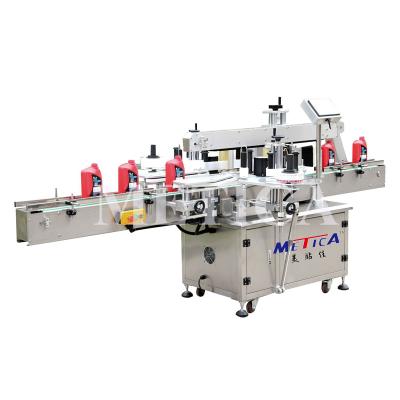 China Automatic Beverage Front And Back Side Flat Square Bottle Sticker Labeling Machine Shanghai 2 Years Warranty for sale