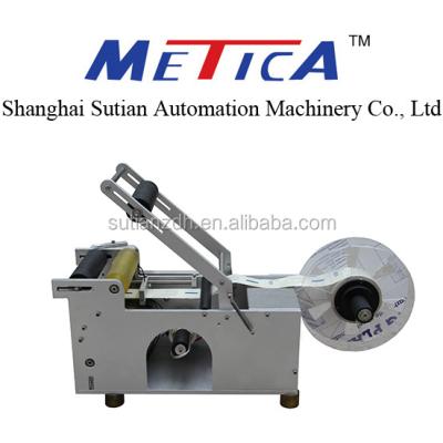 China MT-50 METICA CLOTHING Semi Automatic Round Bottle Labeling Machine in Shanghai for sale