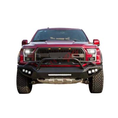 China Metal Steel Front Bumper Lip Bull Bar Steel With LED Light Bar For Ford F150 Pickup Truck Accessories for sale