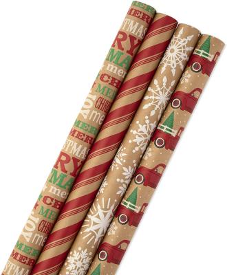 China Recycled Materials Wrapaholic Vintage Traditional Christmas Gift Wrapping Paper for sale