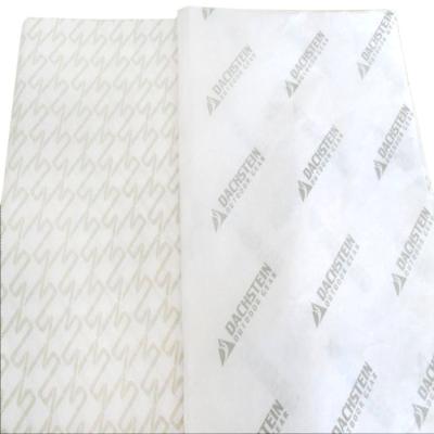 China Recycled Materials Gold Custom Brand Printed Wrapping Tissue Paper Roll For Garment To Protect for sale