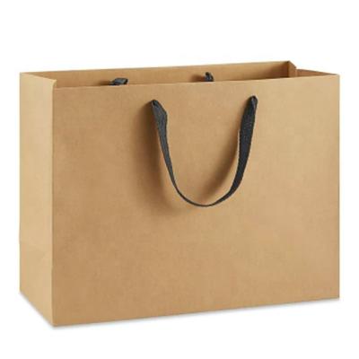 China Recyclable Matte Euro Tote Craft Paper Giant Bag with Ribbon Handle for sale