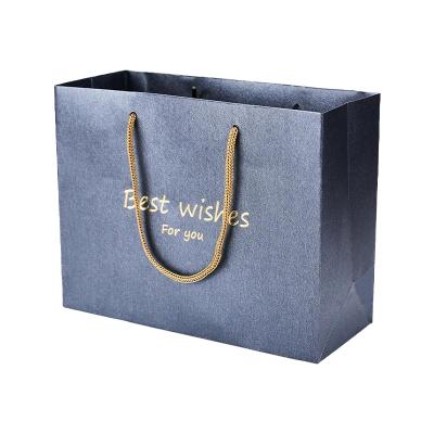 China Recyclable Black Custom Print Bronzing Paper Shopping Bags With Your Own Logo for sale