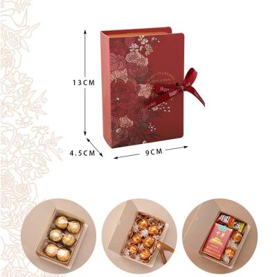 China Creative Recycled Shape Simple Gift Box Materials Book Wrapping Paper Candy Flower Candy Flower Box Creative With Ribbon for sale