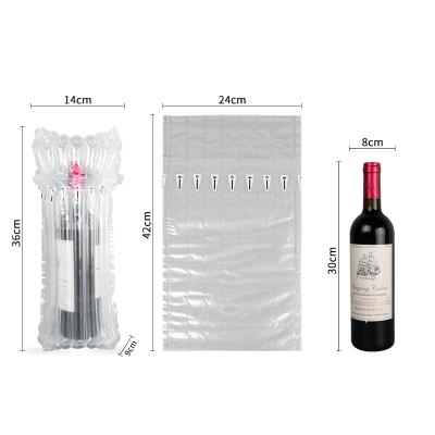 China 30% Recyclable Recycled Material Protective Inflatable Air Column Bags PA PE Packaging For Wine Bottle for sale