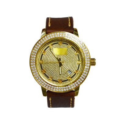 China Real Water Resistant Gold Watches Top Brand Bling Quartz Square Luxury Men Watch Relojes Hip Hop Gold Diamond Watches Men for sale