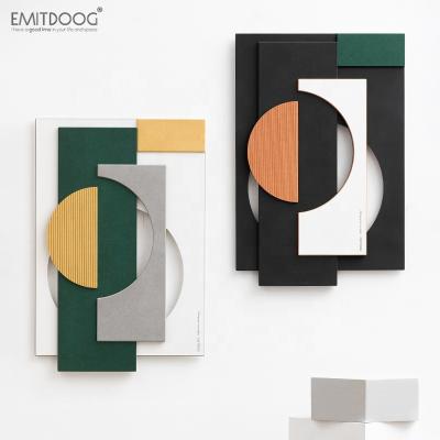 China Home Decor Wall Art Europe Style EMITDOOG Color Eco-Board Wall Art Decor Painting For Living Room Decor Geometric Landscape Wall for sale