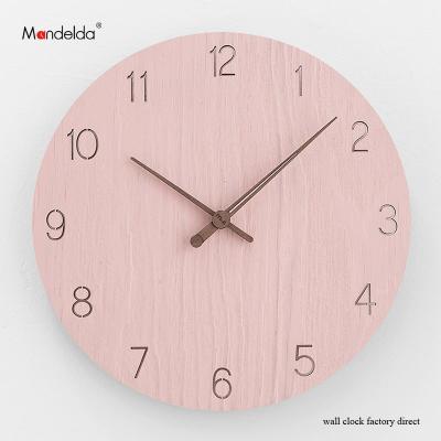 China Antique Style 12 Inch Rustic Wooden Wall Clock Silent Waterproof Suzuki Movement Arabic Numeral Dial DecorationWall Clock for Home, Cafe, Office for sale