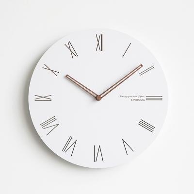 China Guangzhou EMITDOOG style fancy 3d wall clock antique modern living room decor white wooden quartz watch for sale