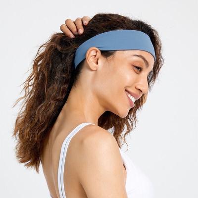 China Wholesale hot sale elastic sports headband custom made yoga headband fashion sports solid color sweat absorbent hair band for sale