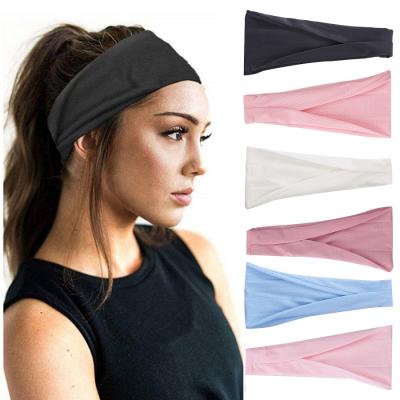 China Hot Selling Wholesale Sporty Solid Color Ice Sweatband Sports Hair Band Yoga Silk Scarves Elastic Fitness Sweatband Sweatband for sale