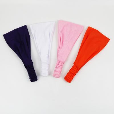 China Fashion Sporty Single Layer Pure Custom Sports Single Layer Sports Headband Cotton Yiwu Elastic Hair Bands for sale