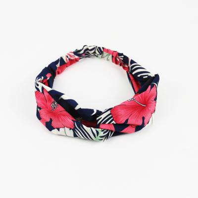 China 2022 Fashion Yiwu Factory Direct Selling Style Pastoral Flower Printed Hair Band Fashion Hair Ties Elastic Hair Bands for sale