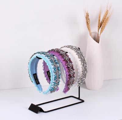 China Fashion Yiwu Hair Accessories Pilou Sponge Headband Girls Crystal Headbands for sale