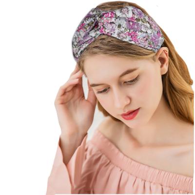 China 2022 New Sports Yoga Sport Elastic Hair Bands For Women Head Wrap Wide Edge Cross Hair Band Printed Elastic Sweatband for sale