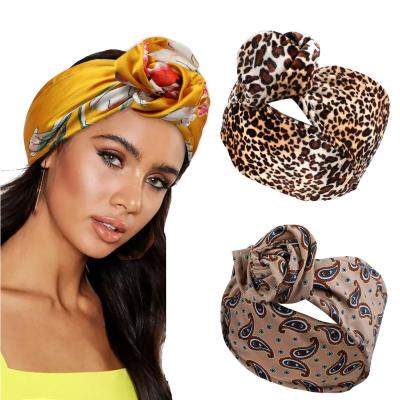 China 2022 new wide brimmed headband hair yarn band women absorbent European American yoga printed sports band sweats for sale