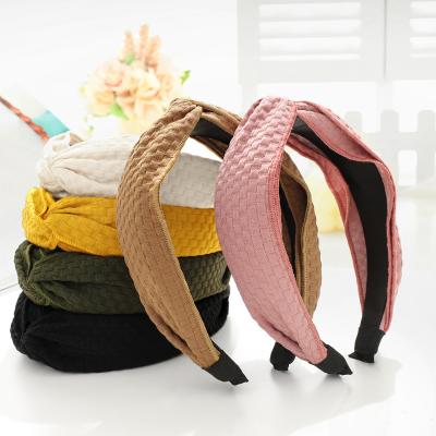 China New Hot Selling Temperament Cross Women's Cross Hair Knot Fashion Cloth Wide Crinkle Face Hair Wash Wrinkle Circle for sale