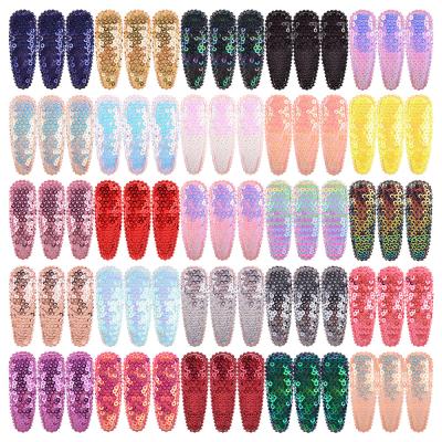 China 2022 Pure Manual Children's Glitter DIY Hairpins Accessories Of The New Yiwu Flip Fashion Candy Color Sequin Hairpin Ins BB Mesh Lace Hair Clip for sale