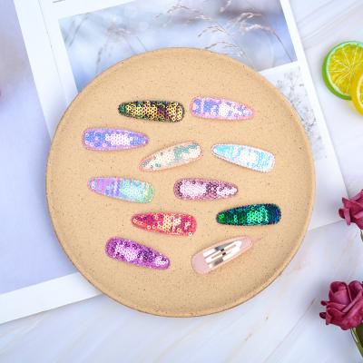 China Fashion 2022 New Pure Chinese Manual Children's Hair Accessories Flip Sequin Candy Color Hairpin INS Lace Mesh Glitter BB Hairpins Clip for sale