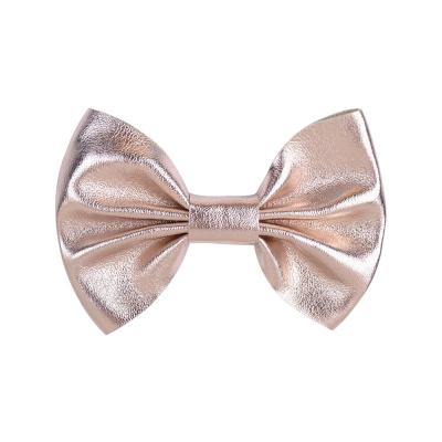 China Fashion 2022 hairpins gold solid color candy bow leather children's simple hairpins fabric hairpin new Chinese sweet hot color for sale