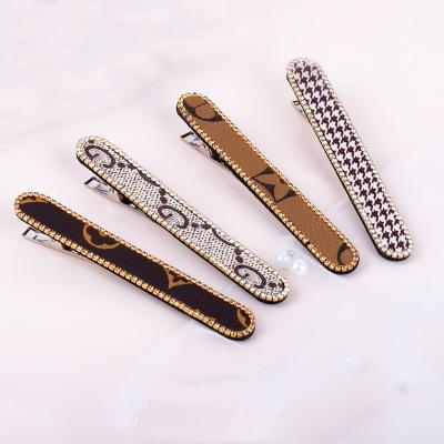 China Korean new thousand fashion bird lattice diamond clip temperaments hit broken hair leather hairpin hair accessories for sale