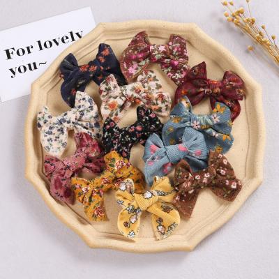 China 2022 new fashion children's hair accessories INS European American pastoral print baby hairpin baby hairpin girl side clip wholesale for sale