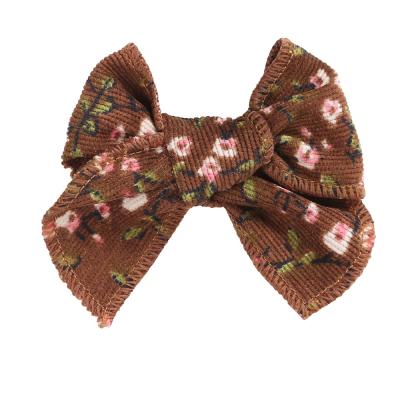 China 2022 new fashion girls' side clip hot selling pastoral check printed bows baby hairpin fashion ins children's hair accessories for sale