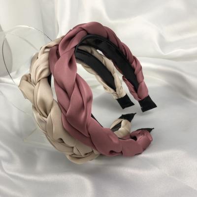 China Soft Hair Clip Accessories Woven Silk Headband With Twist For Girls Hair Accessories for sale