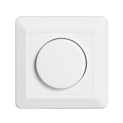 China 300 Watt Indoor Rear Ledge Europe Size Rotary White Wall Dimmer Switch for sale