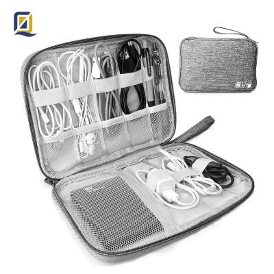 China Tidy Bag Electronics Accessories Cable Organizer, Travel Instrument Bag for USB Cable Drive, SD Card Charger Hard Disk (Gray) for sale