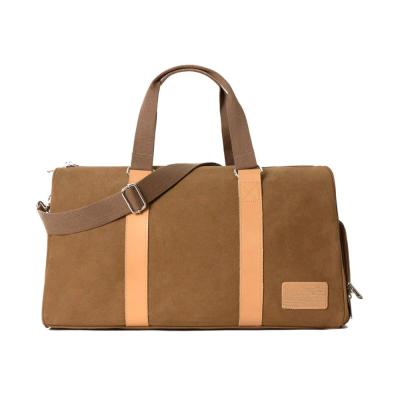 China QQgift OEM custom canvas, unisex canvas overnight bag for weekend, travel gym bag with shoes compartment for sale