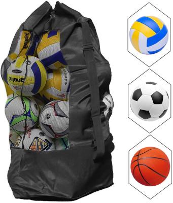 China Extra Large Mesh Bag Heavy Duty Football Mesh Bag Heavy Duty Shoulder Bag Waterproof Drawstring Bag For Basketball Volleyball Soccer Rugby Net for sale