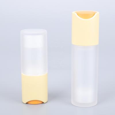 China 15ml Moisturizer Cosmetic Skin Care Custom Frosted Serum Cream Plastic Refillable Airless Pump Bottle With Acrylic Twist Open Lock for sale