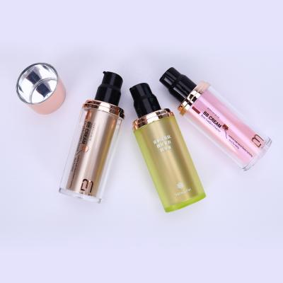 China Wholesale 30ml Cosmetic Yellow Oval Acrylic Lotion Custom Spray Bottle Used PP Plastic Airless Pump for sale