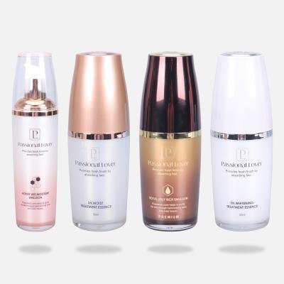 China 50ml 130ml cosmetic customized luxury empty plastic airless squeeze lotion bottle with pump for body lotion for sale