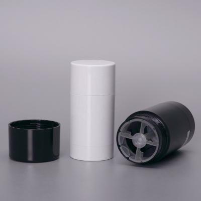 China 2021 Hot Sale Cosmetic White Black Round Empty Twist Up Deodorant Stick Container Plastic Packaging For Eliminate Body Odor for sale