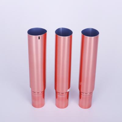 China 40ml 100ml 35mm Diameter Rose Gold Cosmetic Packaging Aluminum Soft Tube With Airless Pump For Hand Cream for sale