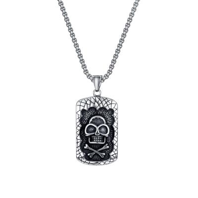 China CLASSIC trendy stainless steel necklaces for men skull design hiphop jewelry mens necklaces for sale