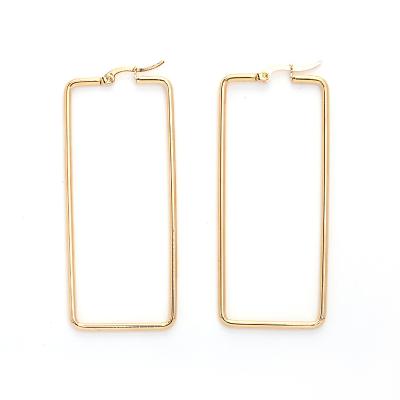 China FASHIONABLE geometric popular gold plated custom designer earring brands circle earring stainless steel women stainless steel earrings for sale