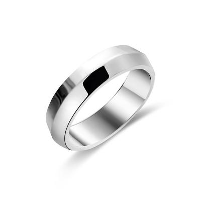 China CLASSIC Custom Name Gifts Rings Mens Womens Jewelry Stainless Steel White Ring Soft Silver Rings for sale