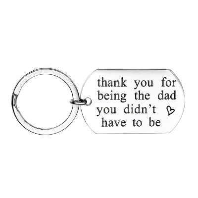 China Custom Metal Stainless Steel Jewelry Fathers Day Gift Key Chain Keyring Thanks Giving Days Key Chain Metal for sale