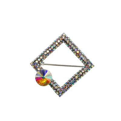 China ALLOY Blingbling Colorful Crystal Brooch Pin, Creative Geometric Brooches Jewelry for sale