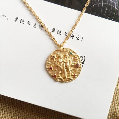 China Custom Zodiac Necklace Hiphop Fashion Dream Jewelry Crystal Necklace For Ladies for sale