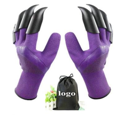 China Cool Garden Genie Gloves, Waterproof Garden Gloves with Claw for Digging Planting, Best Gardening Gifts for Women and Men. (Purple) for sale