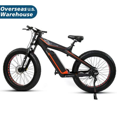 China Overseas warehouses 750w 1000w 48v carbon fiber bikes 24 inch fat tire mountain electric bikes for sale