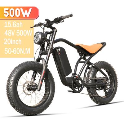 China Aluminum alloy 48V 500W 20 inch rear wheel fat city aluminum alloy electric mountain bike with 15.6 oh lithium batteries for sale