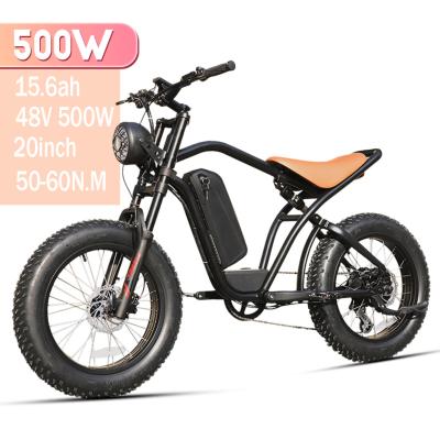 China Factory 48V 500W aluminum alloy fat tire aluminum alloy electric bicycle 20 inch with 15.6Ah built-in lithium battery for sale