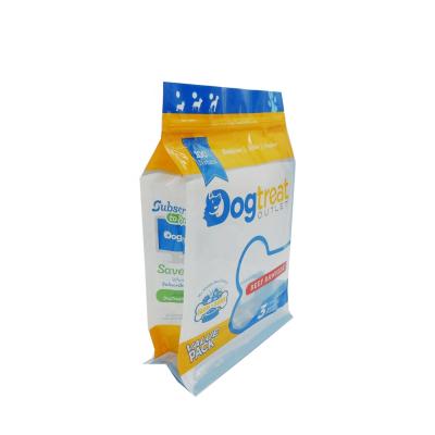 China Flat Bottom Bag Cheap Price 8 Sides Sealed Dog Food Pouch Packaging Bag for sale